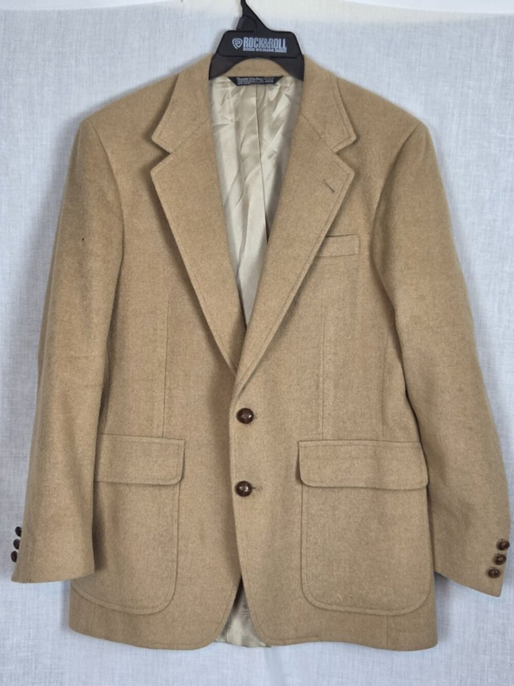 Vintage Christian Brooks 100% Camel Hair Blazer Men’s Tan Sport Coat Dressy